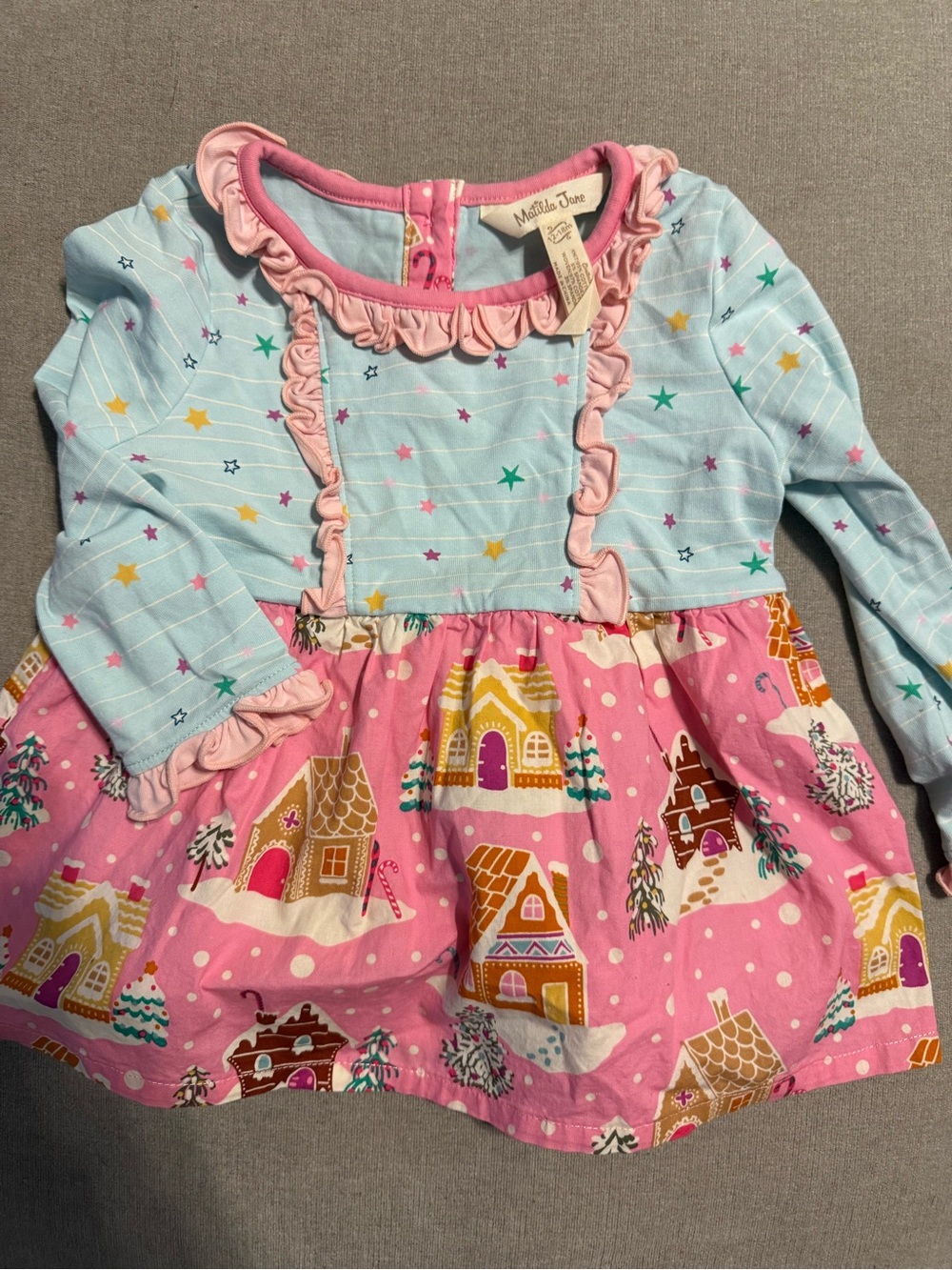Matilda Jane Pink & Light Blue Star Ruffle Dress